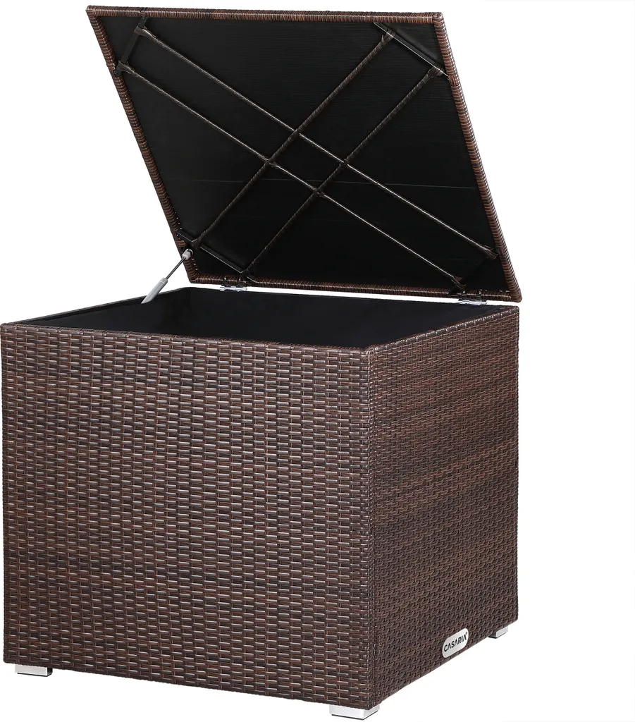 Baule Esterno 318L Casaria - Polyrattan Marrone e Acciaio Zincato