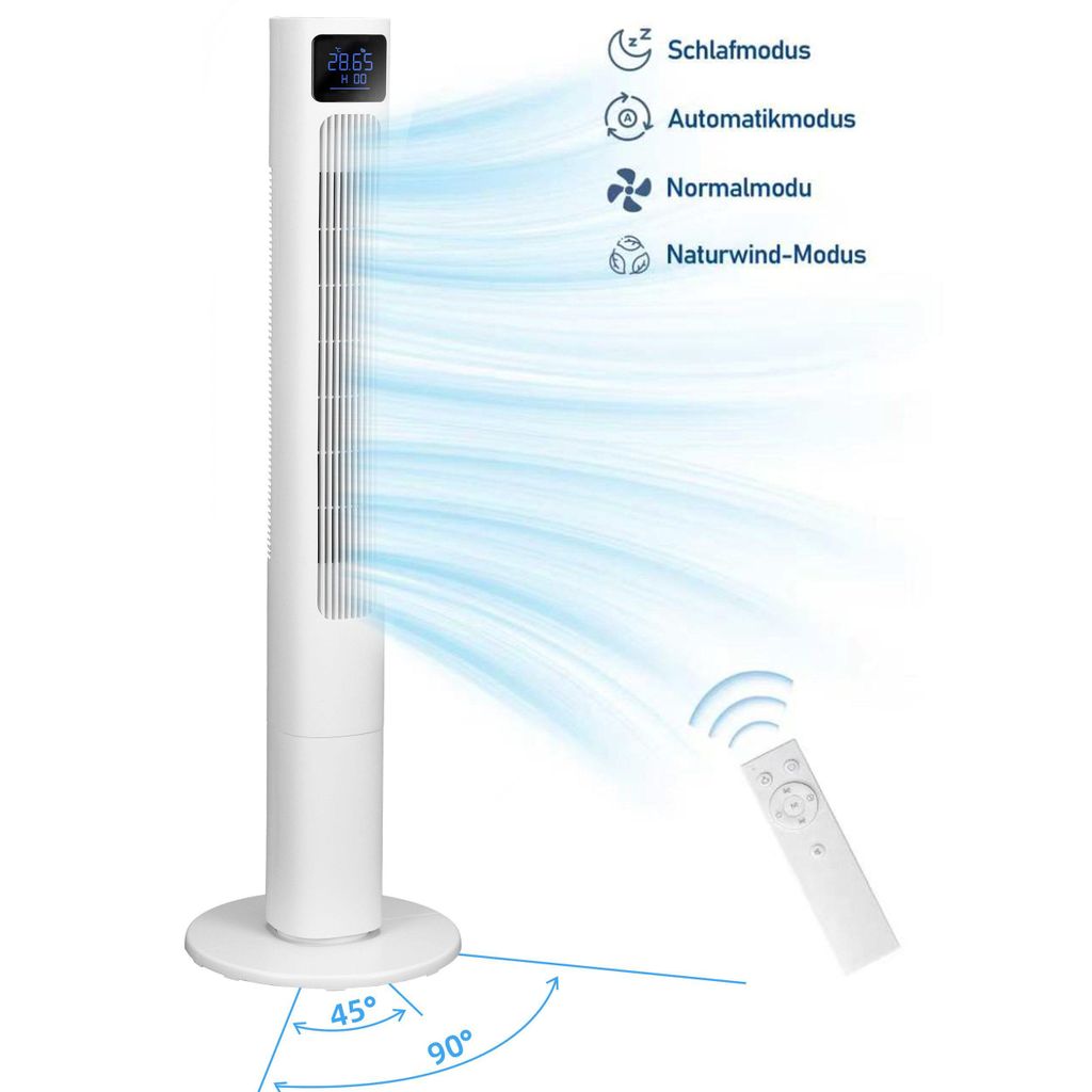 Draixcor Turmventilator leise 110 cm, Tower Ventilator mit Produktbild 