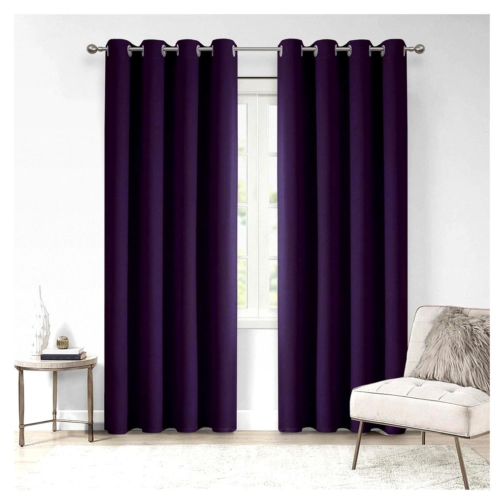 Verdunkelungsvorhänge für Wohnzimmer, weiche violette Ösenvorhänge für Schlafzimmer, schalldichte Vorhänge für Schiebetüren, B16 x L72 Zoll...