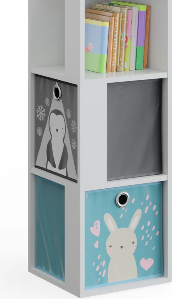 Bibliothèque Enfant Vicco Lio : Solution de Rangement Verticale Blanche 162cm - 6