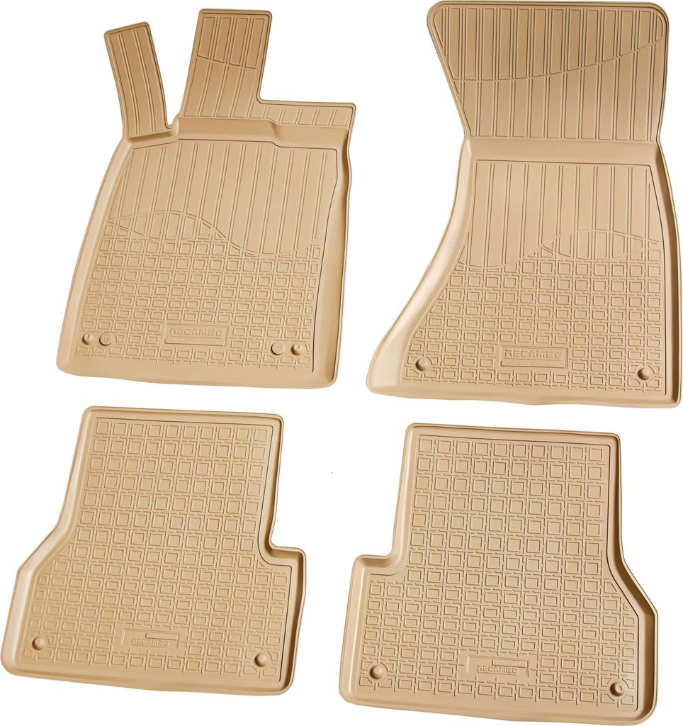 Gummi Fussmatten für AUDI A6 C7 4G Allroad Avant Limo 2011-2018 | beige mit Rand