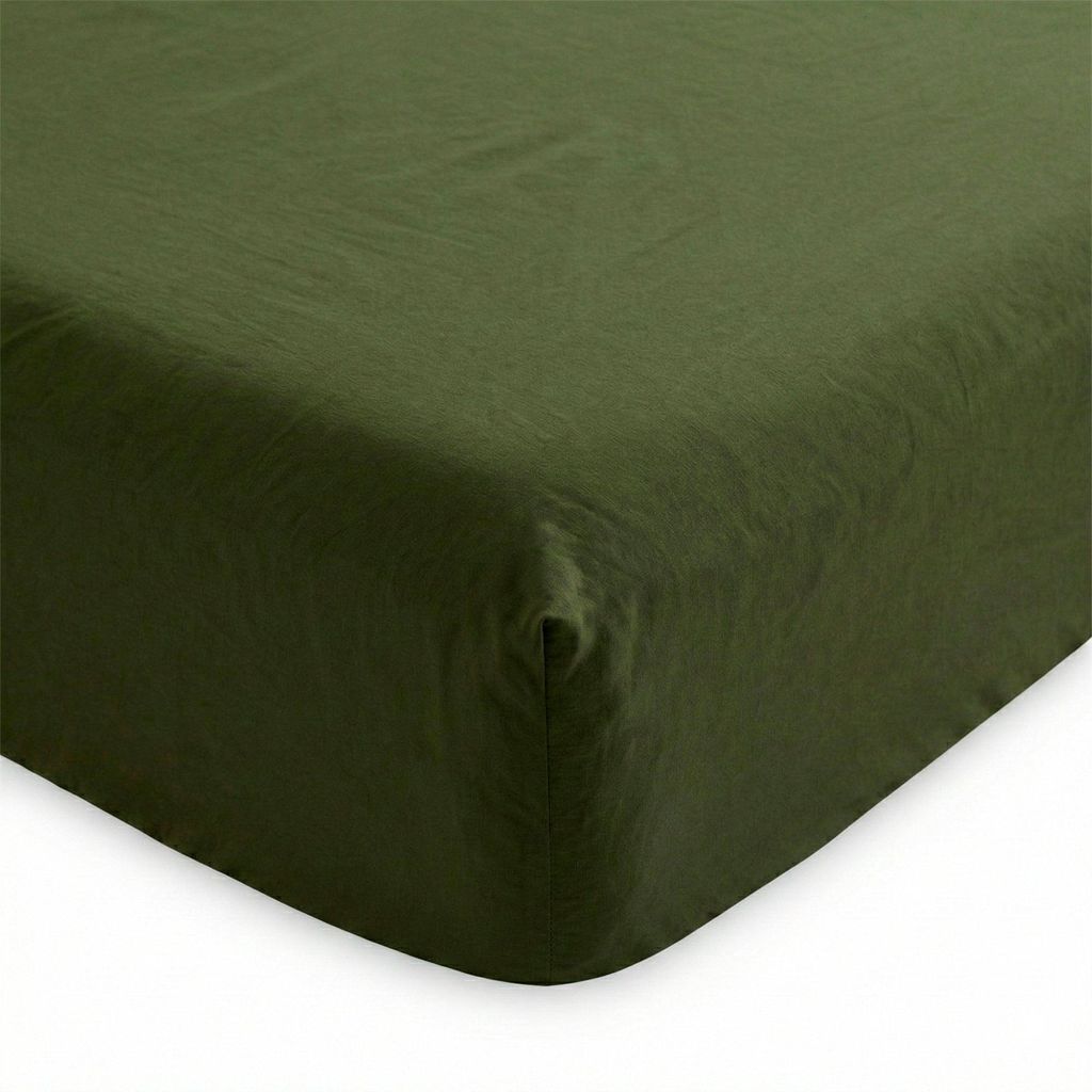 Drap-housse HappyFriday BASIC vert foncé 160 x 200 x 32 cm Image du produit 