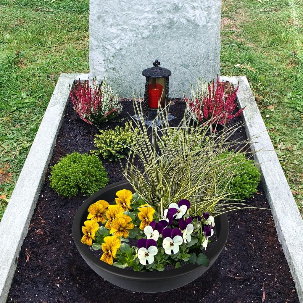 Pflanzschale rund Anthrazit Grau  40cm Blumenschale