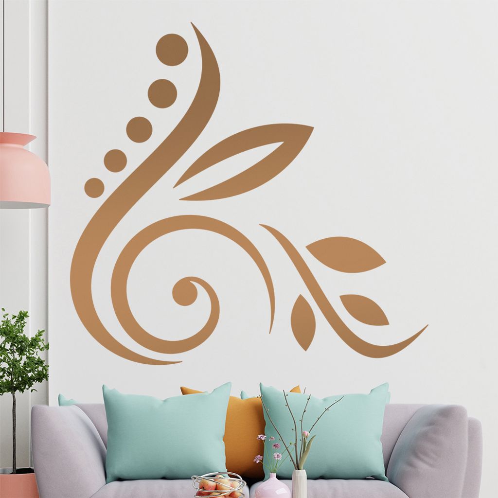 Blüte - Linien Punkte Wandtattoo in 6 Größen - Wandaufkleber Wall Sticker - Dekoration, Küche, Wohnzimmer, Schlafzimmer, Badezimmer