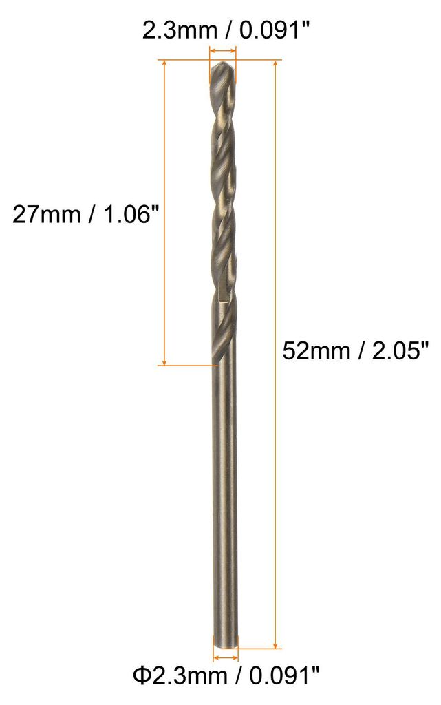 10 Stš¹ck Metallbohrer 2,3 mm M35 HSS Cobalt Spiralbohrer Werkzeug fš¹r Edelstahl, Kupfer, Holz, Kunststoff und andere harte Materialien