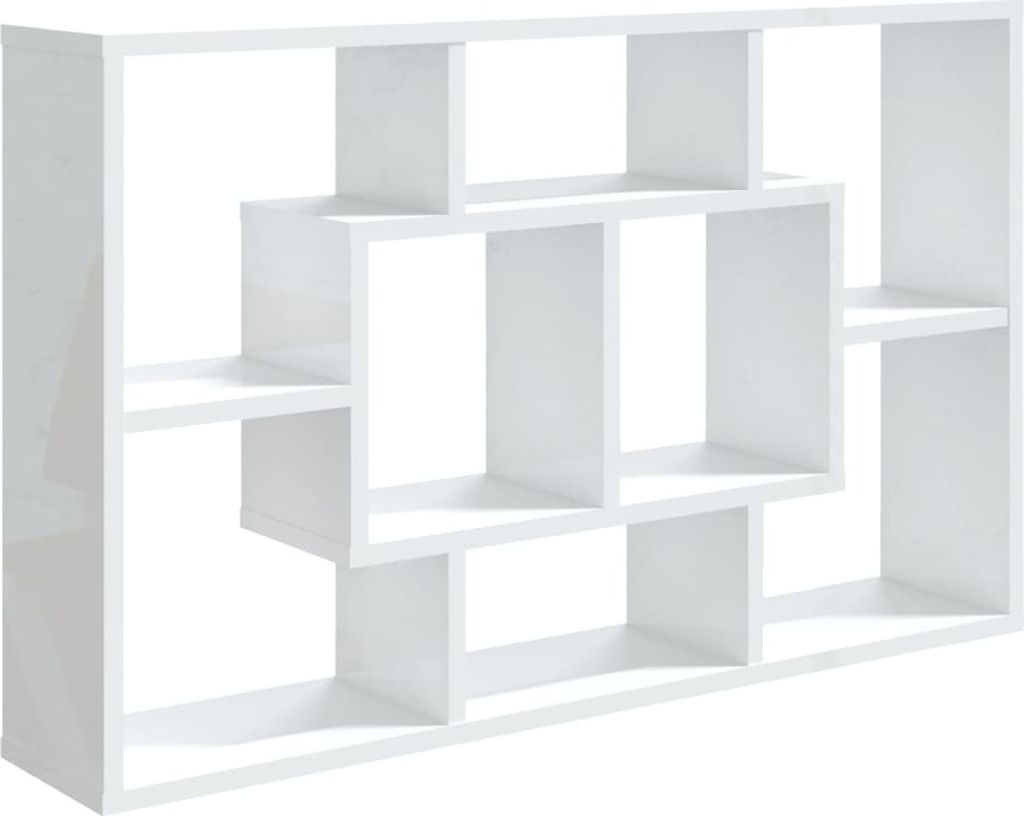 Scaffale a parete bianco lucido 85x16x52,5 cm Materiale a Immagine del prodotto 