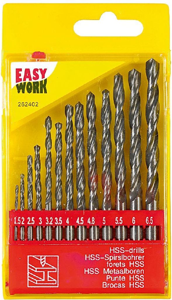 Easy Work 40013 HSS Metallbohrer-Satz, grau, 13-teilig (1 Set)
