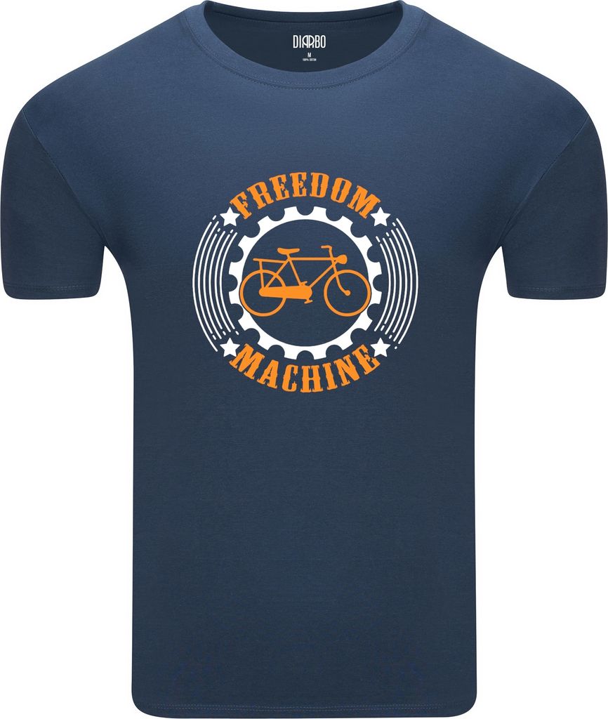 Diarbo Herren T-Shirt mit Aufdruck Fahrradliebhaber Freiheitsmaschine Dunkelblau Gr.XL