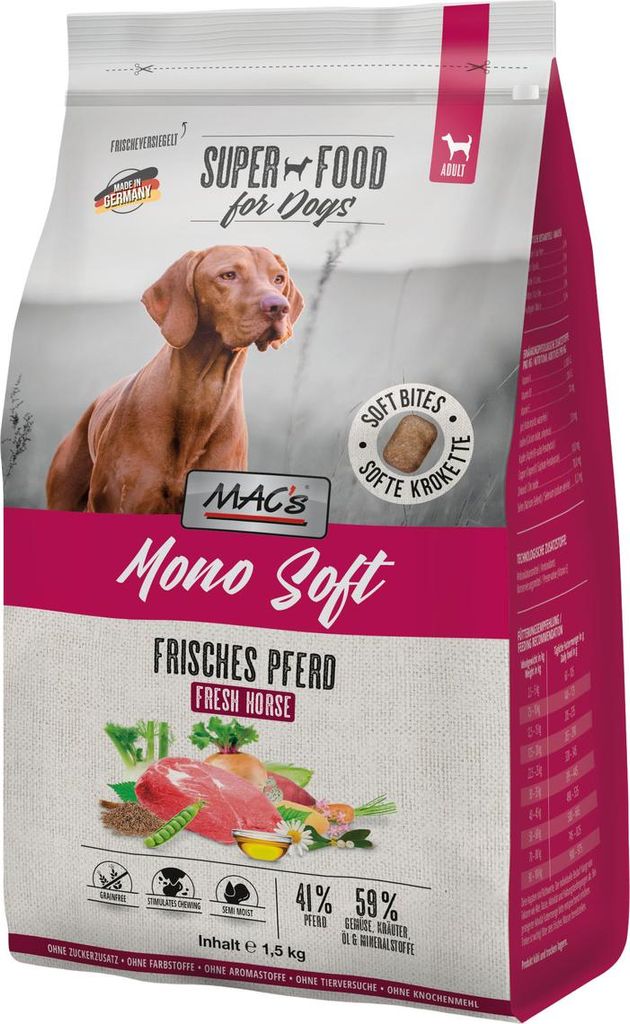 Mac's 1,5kg DOG Mono Soft Pferd Produktbild 