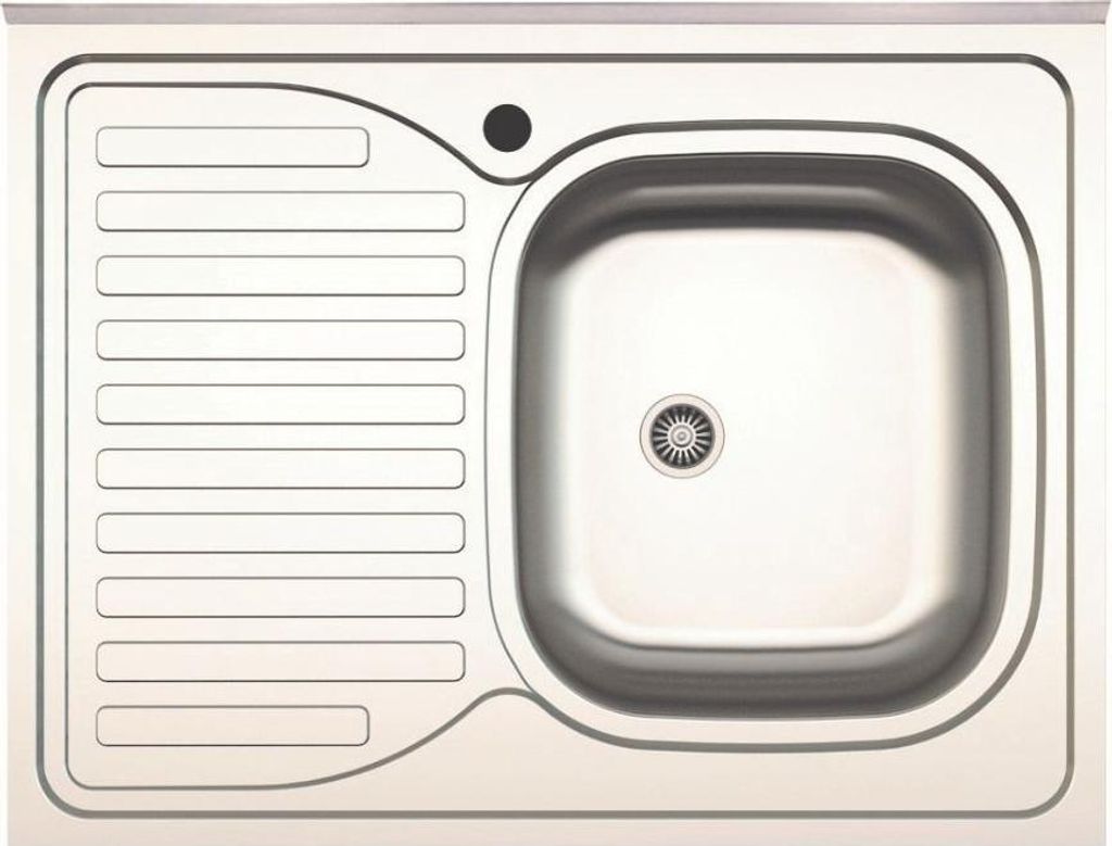 Lavello cucina da appoggio 80x60 una vasca con gocciolatoio Immagine del prodotto 