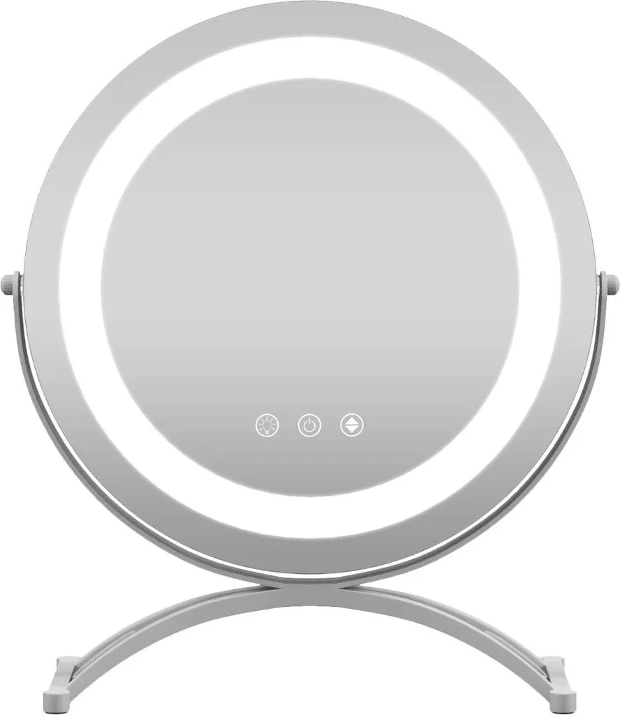 Specchio Cosmetico LED Bianco 30cm - Design Pulito e 3 Luci LED