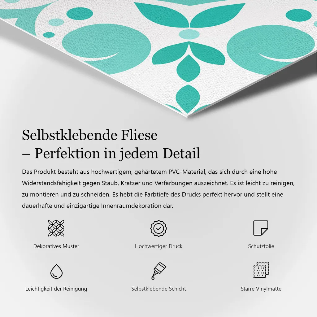 Piastrelle Autoadesive Foglia a Righe 50x50 cm - Arredo Cucina e Bagno - 6