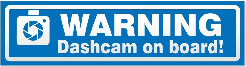 Kiwistar - Autoaufkleber - Blau - 20 x 5,3 cm - Dashcam on Board Warning invertiert - Hinweis Aufkleber Sticker für Auto, Kfz, Fahrrad, PKW, LKW