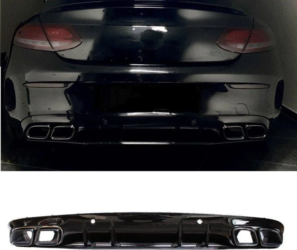 Diffuseur arrière sport pour Mercedes A205 C205 AMG avec échappement noir