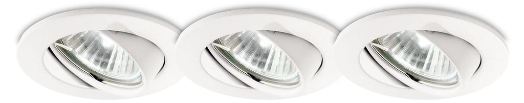 3 Faretti Ad Incasso Swing Metallo Bianco 1 Luce Gu10 Immagine del prodotto 