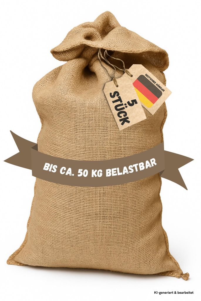 Samenshop24® 5 Stück, Premium Jutesäcke aus 100 % Produktbild 
