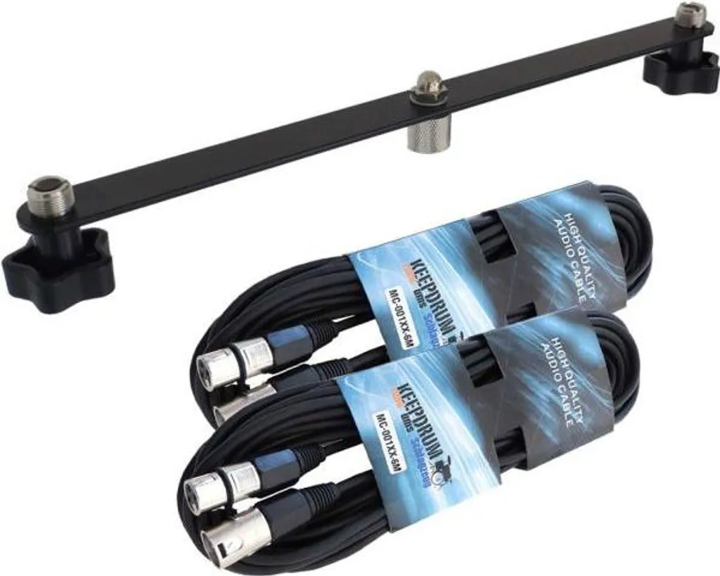 keepdrum STB01 Stereo Bar T-Bar con 2x cavo microfono