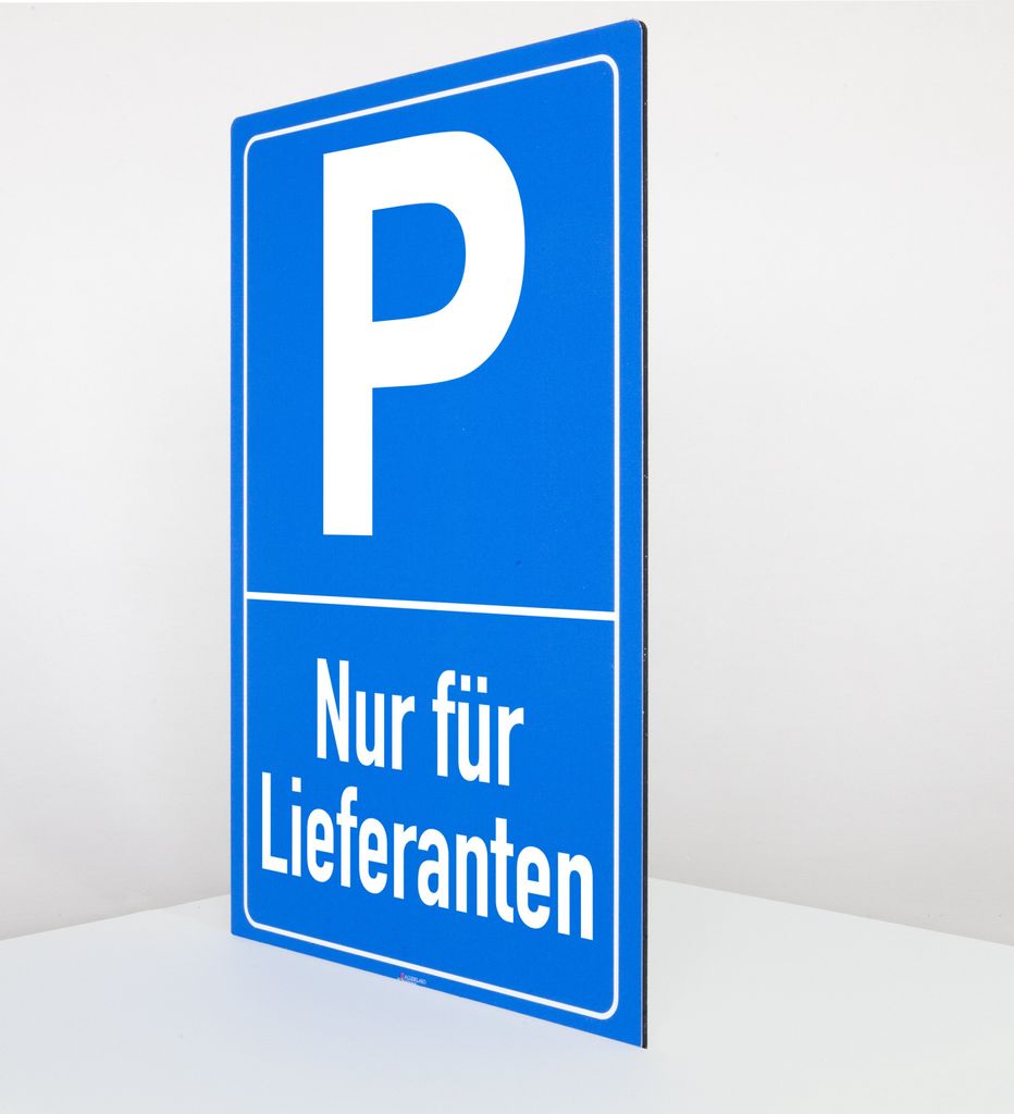 Nur für Lieferanten - Schild - Hochformat - blau - 4 mm Alu Verbundplatte (30 x 20 cm)