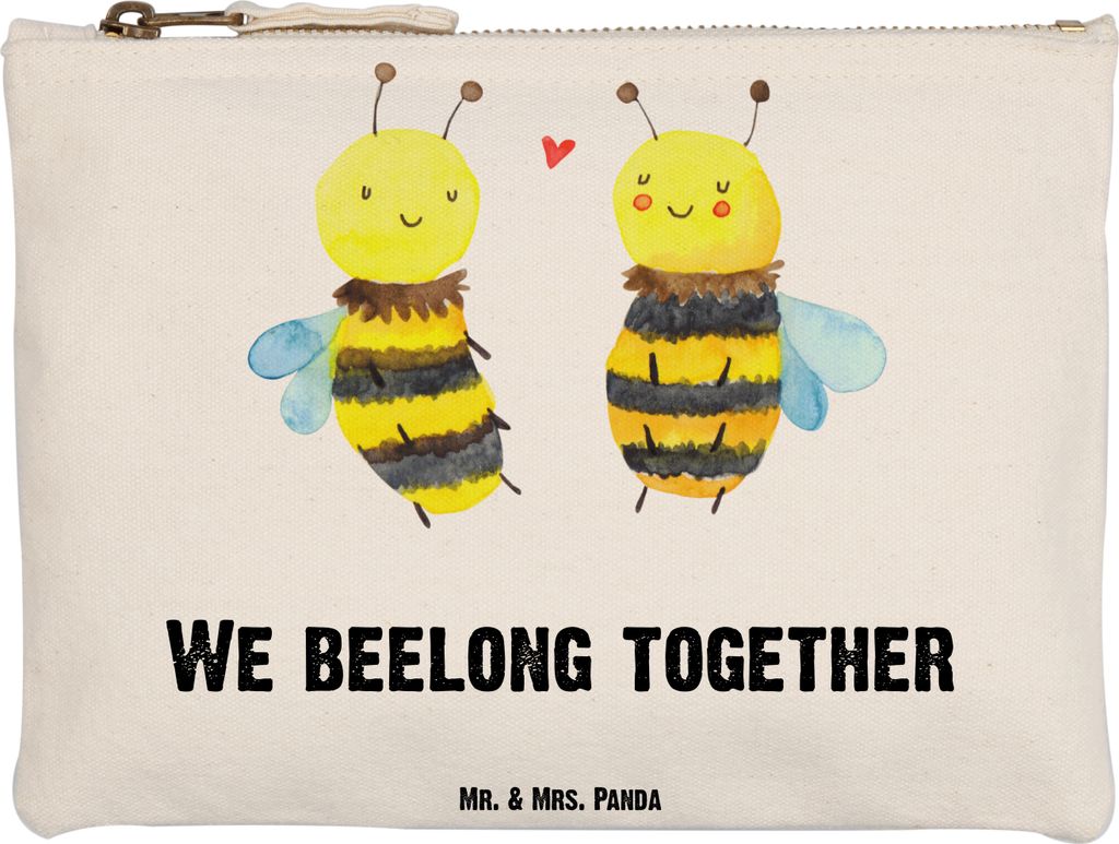 Mr. & Mrs. Panda Federmappe Biene Verliebt Grösse XL Große - Weiß - Geschenk, Kosmetikbeutel, kosmetiktäschchen, Kosmetiktasche, Etui, Schlampe...