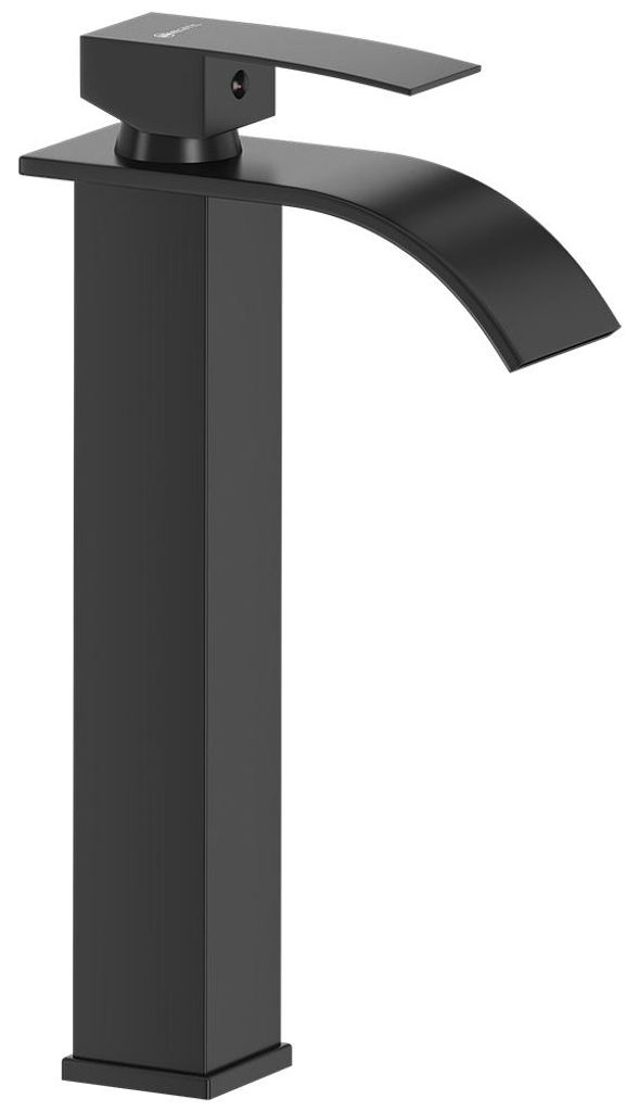 Waschtischarmatur 30,5 cm hoch aus Edelstahl in Schwarz matt - FAUCET-140