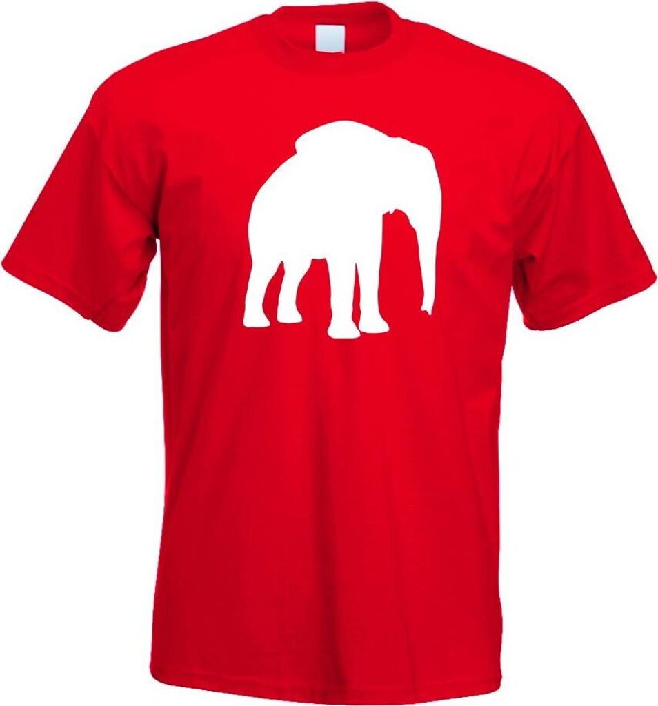 Kiwistar - T-Shirt - rot - Elefant Motiv 1 - Rüsseltiere Herren Funshirt Bedruckt Design Sprüche Spruch Motive - mit Motiv Bedruckt - Funshirt De...