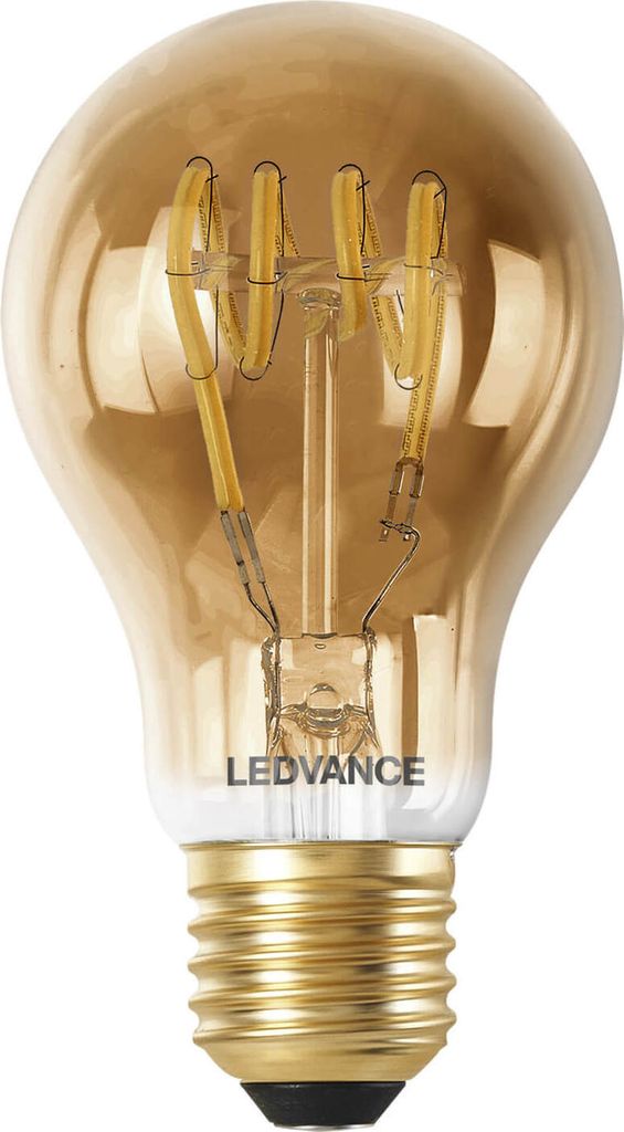LEDVANCE SMART+ WIFI LED-Lampe, Gold-Tönung, 6W, 470lm, klassische Glühlampenform mit E27-Sockel, regulierbares Weißlicht (2200-5000K), dimmbar,...
