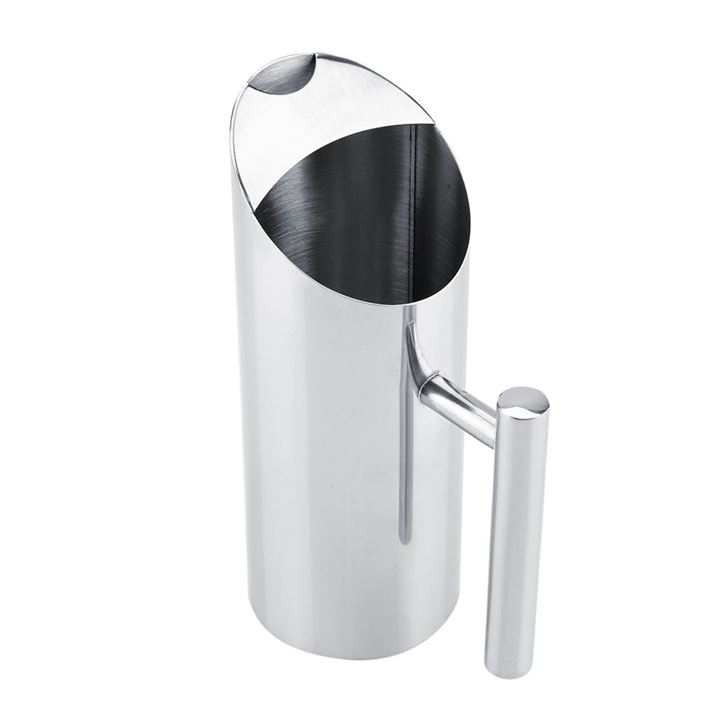 Stainless Steel Water Jug with Ice Guard Cold Drinking Pitcher Home Hotel Serving Tool (1L)