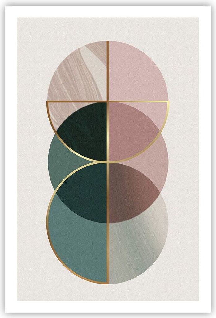 Poster - Poster ohne Rahmen - Abstraktion Räder Minimalismus - 61x91,5 cm - Wand Bild - Wanddeko - Wandbilder - Kunstposter - Wandposter - Bilder ...