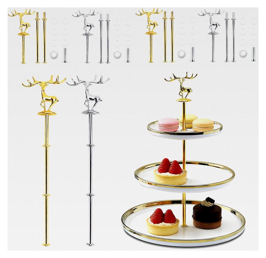 3-stufiges Etageren-Stangenset, 6 Stück Stangen für Etageren-Bausatz