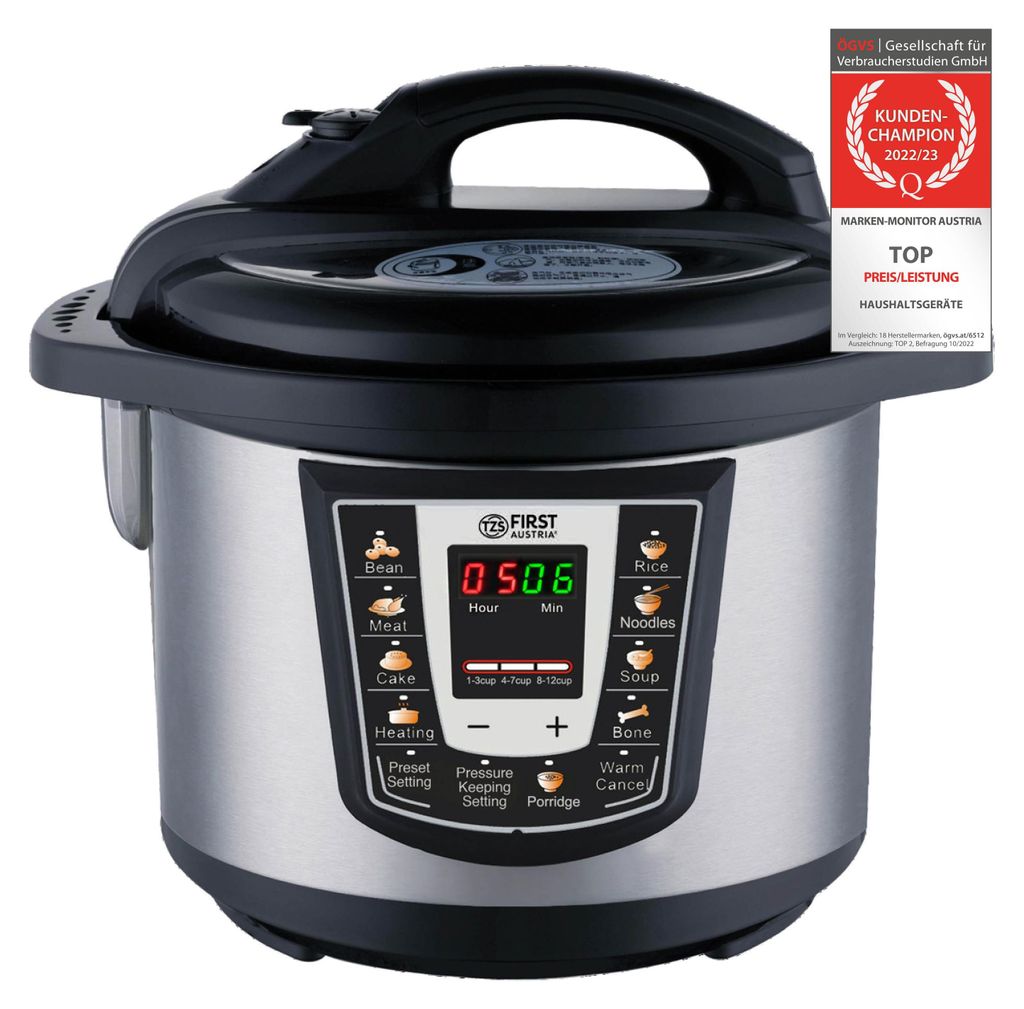 TZS First Austria FA-5130, 6 l, Czarny, Stal nierdzewna, Zdjęcie produktu 