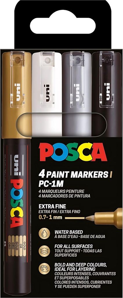 Faber Castell Marker UNI POSCA PC-1MC 0,7 mm 4er Set SWSG