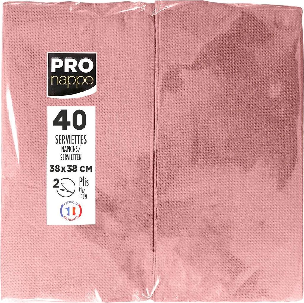 Pronappe 30x Tissue-Servietten 40St 1/8 Kopffalz, 38x38 cm Altrosa SV623903I