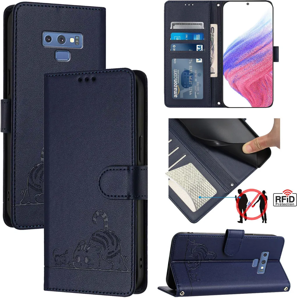 Custodia Samsung Note 9 Gatto Blu: La Compagna di Viaggio Ideale