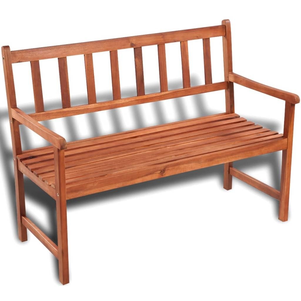 Gartenbank 120 cm Massivholz Akazie