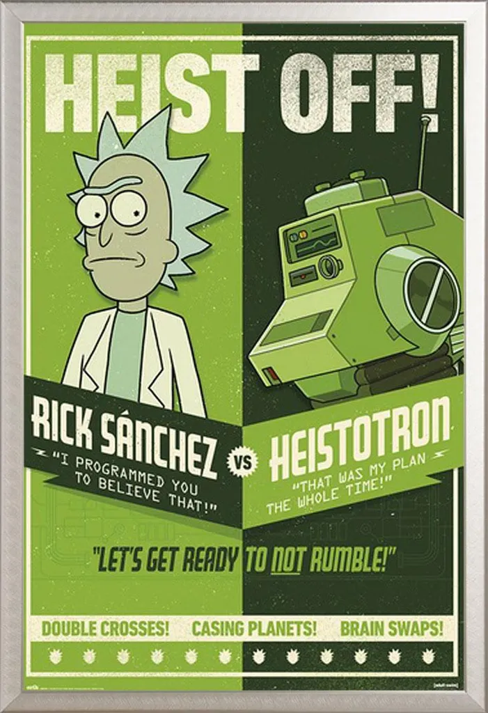 Cornice Shinsuke Argento con Poster Rick and Morty Season 4 Heist