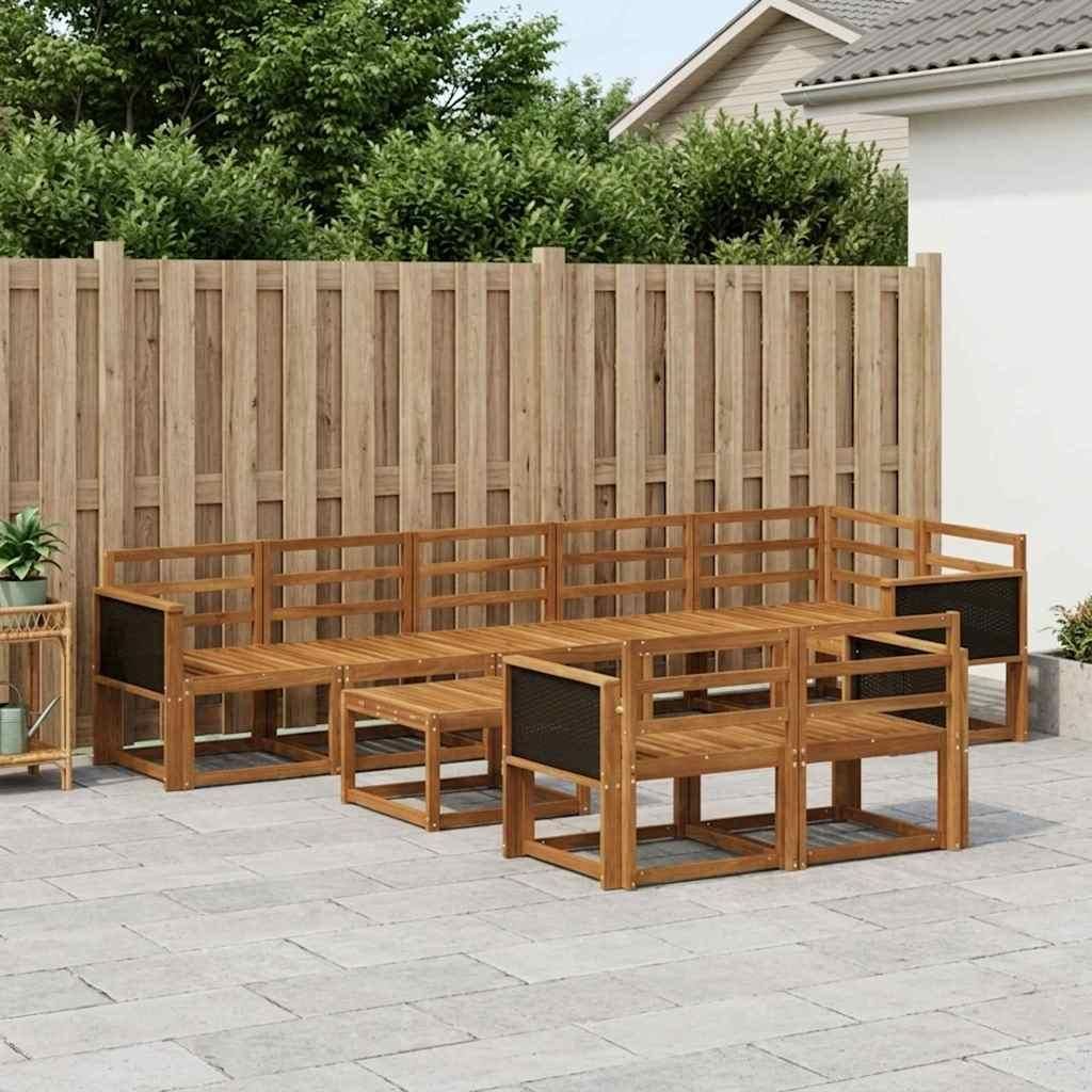 Möbel Outdoor-Sofagarnitur 9 pcs Natur Massivholz AkazieGartensofas - Gartensofas c2238