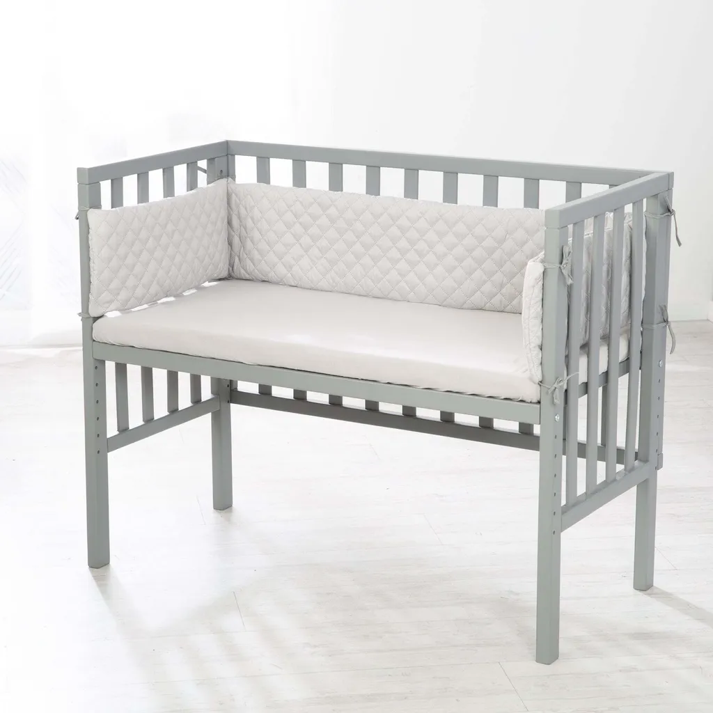 Lit cododo 2 en 1 roba Style gris ajustable pour nuits près de maman - 3