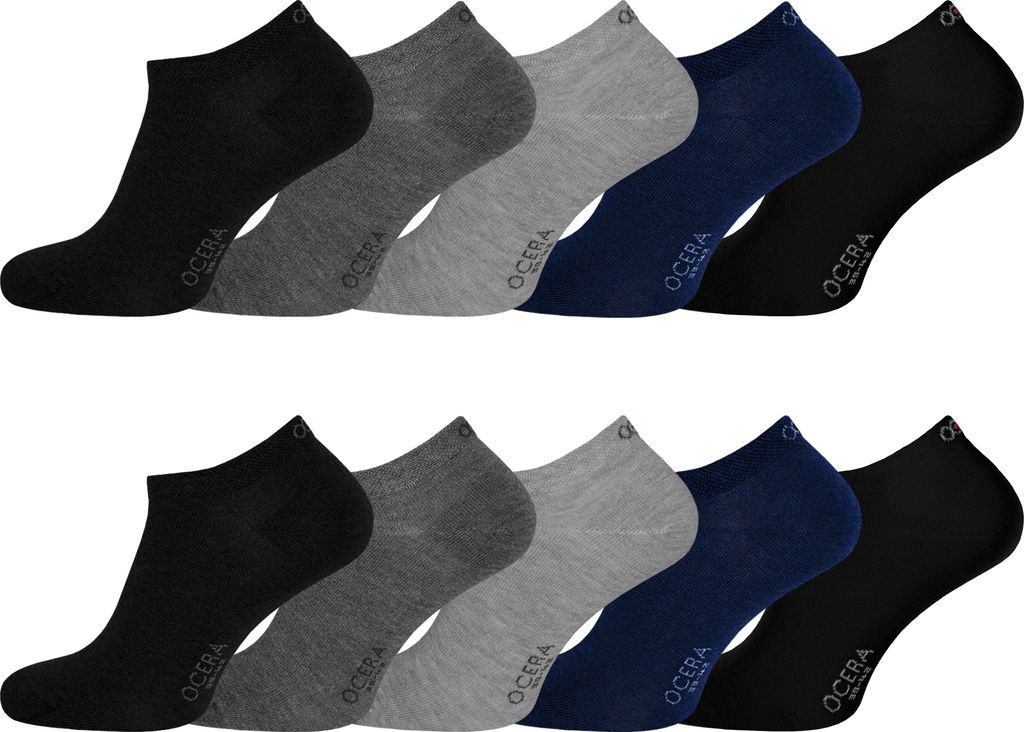 OCERA 10 Paar Sneaker Socken Uni für Damen & Herren in Produktbild 