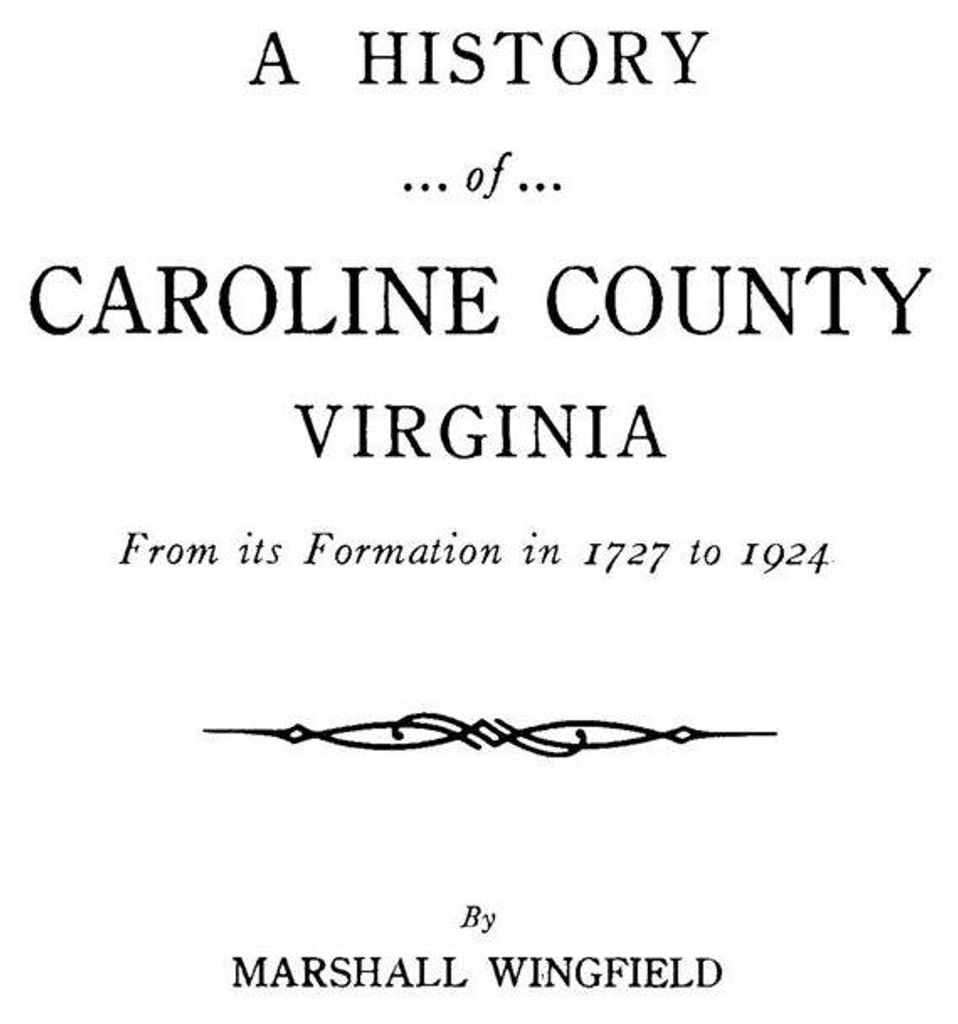 History of Caroline County, Virginia