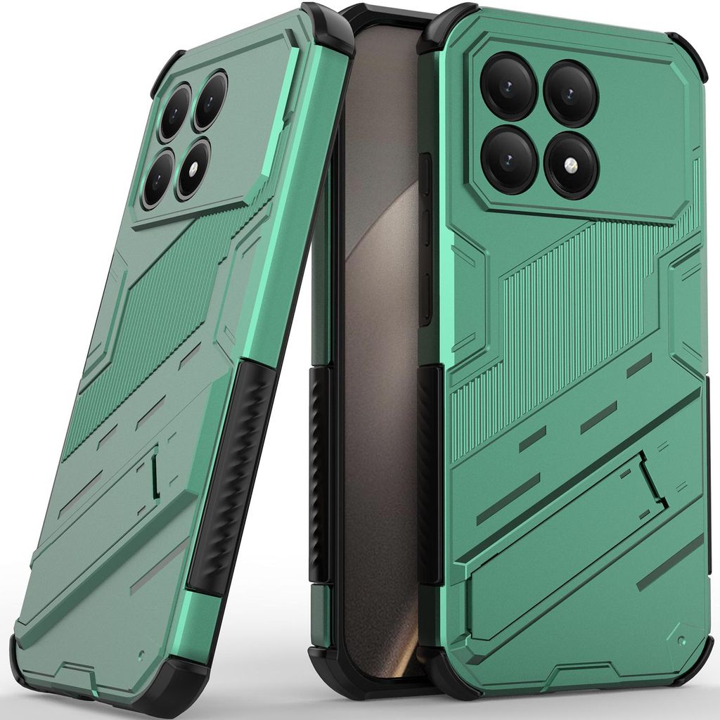 Armor Hülle für Xiaomi Poco F8 Pro/Redmi K90 Hybrid PC TPU Bumper Stoßfestes Schutzhülle mit Standfunktion Grün