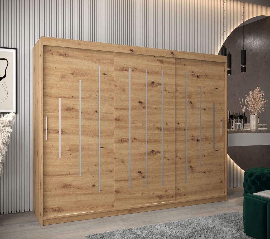 Šatníková skriňa ESTER - šírka 250 cm, dub artisan Obrázok produktu 