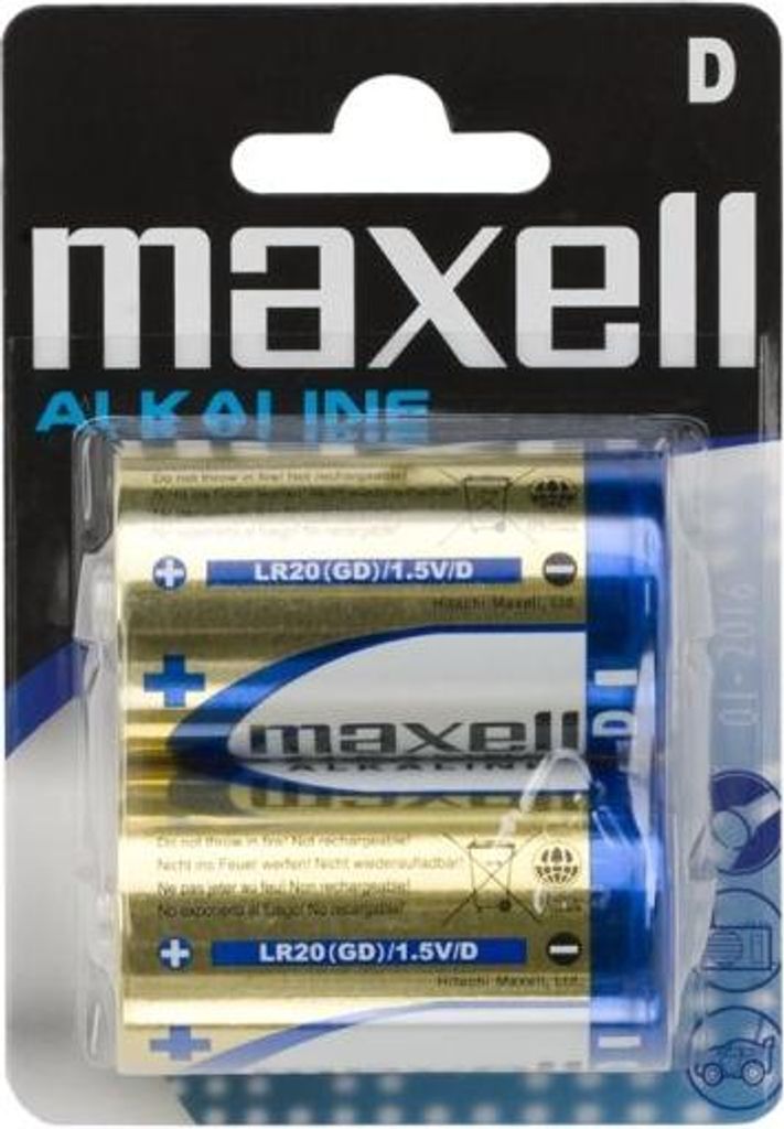 maxell Alkaline Batterie, Mono D, 2er Blister Immagine del prodotto 