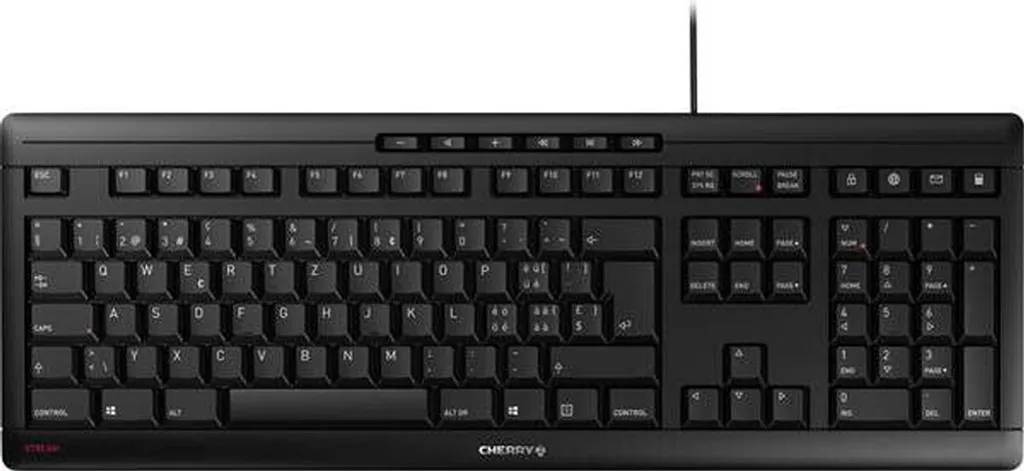 Clavier Cherry STREAM CH-Layout noir - Technologie SX et Frappe Silencieuse