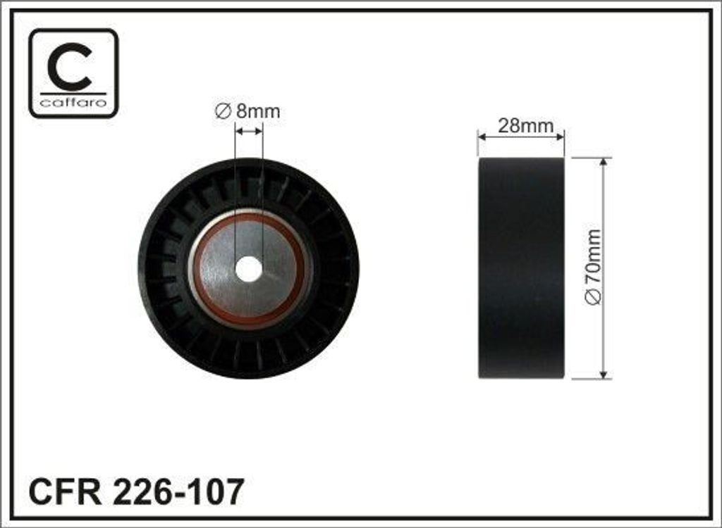 CAFFARO 226-107 Umlenkrolle Keilrippenriemen 70mm passend für MERCEDES-BENZ CLS (C219) für RENAULT CLIO II (BB0/1/2, CB0/1/2) LAGUNA II Grandtour