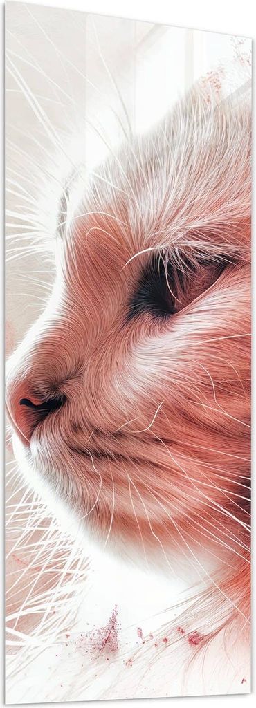 Glasbild 40x100cm in XXL für Wohnzimmer, Schlafzimmer Motiv Katze Profil Rouge