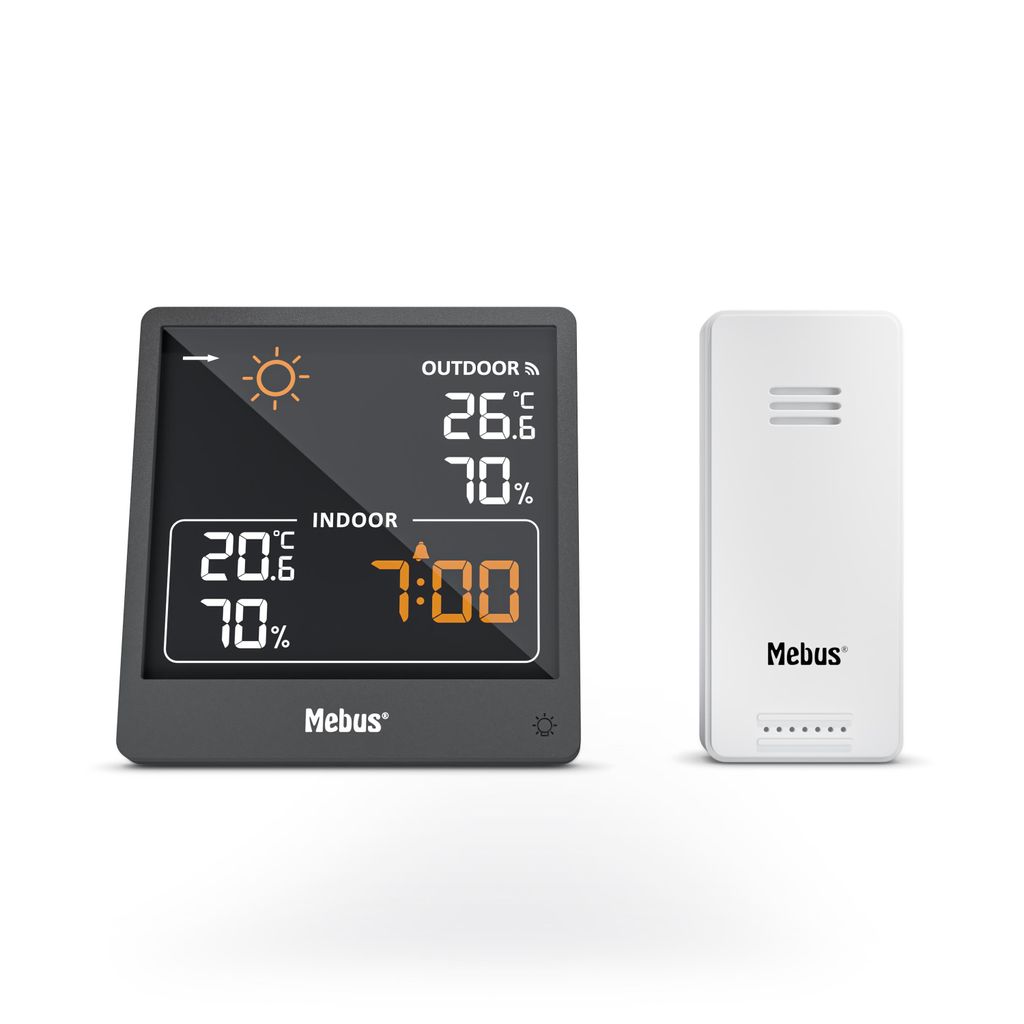 Funkgesteuerte Wetterstation mit Innen- & Außenthermometer, Produktbild 