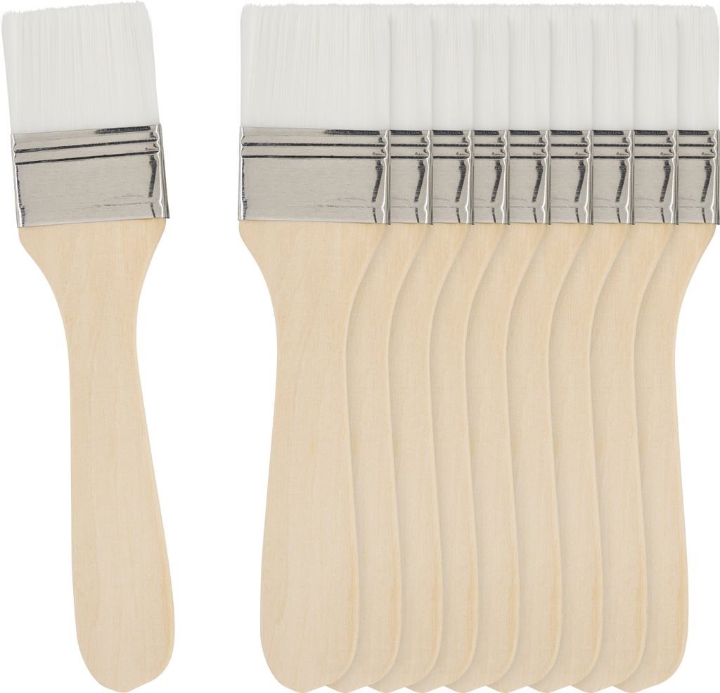 VBS XXL Grundierpinsel Set 10 Stück Größe 6 3.5 cm breit für Malerarbeiten