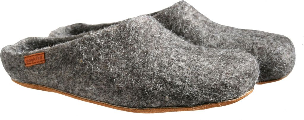Magicfelt Filz Pantoffeln Aus 100% reiner Shetlandwolle, Mit Ledersohle, Anatomisch geformt