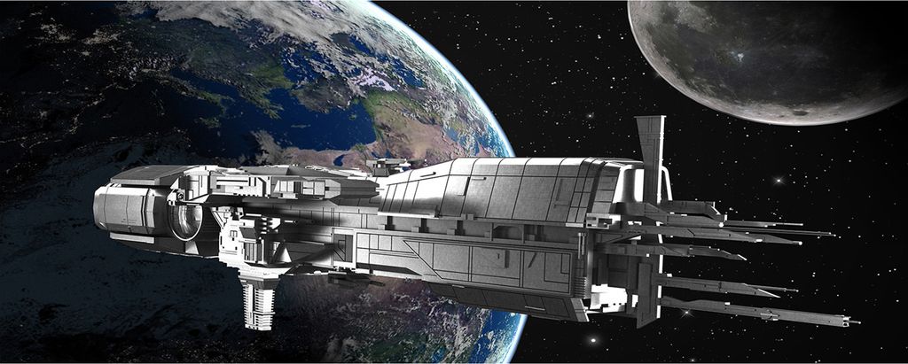 Tulup Küchenrückwand Spritzschutz aus Glas -125x50 -Spritzschutz auf gehärtetes Glas Weltall & Science-Fiction Raumschiff