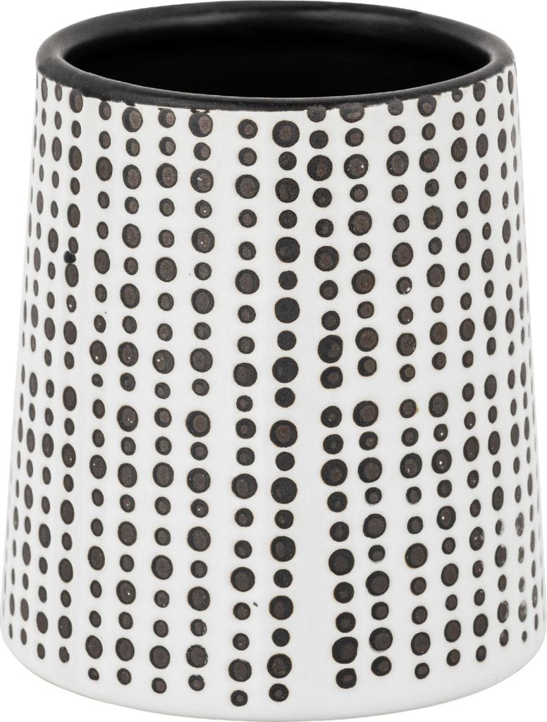 WENKO Zahnputzbecher BRENTO DH 9x10 cm schwarz Produktbild 
